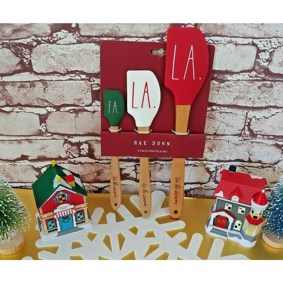 Rae Dunn Other - ❤️SOLD❤️Rae Dunn 3 Piece Spatula Set Red White Green Santa Fa La La NEW
